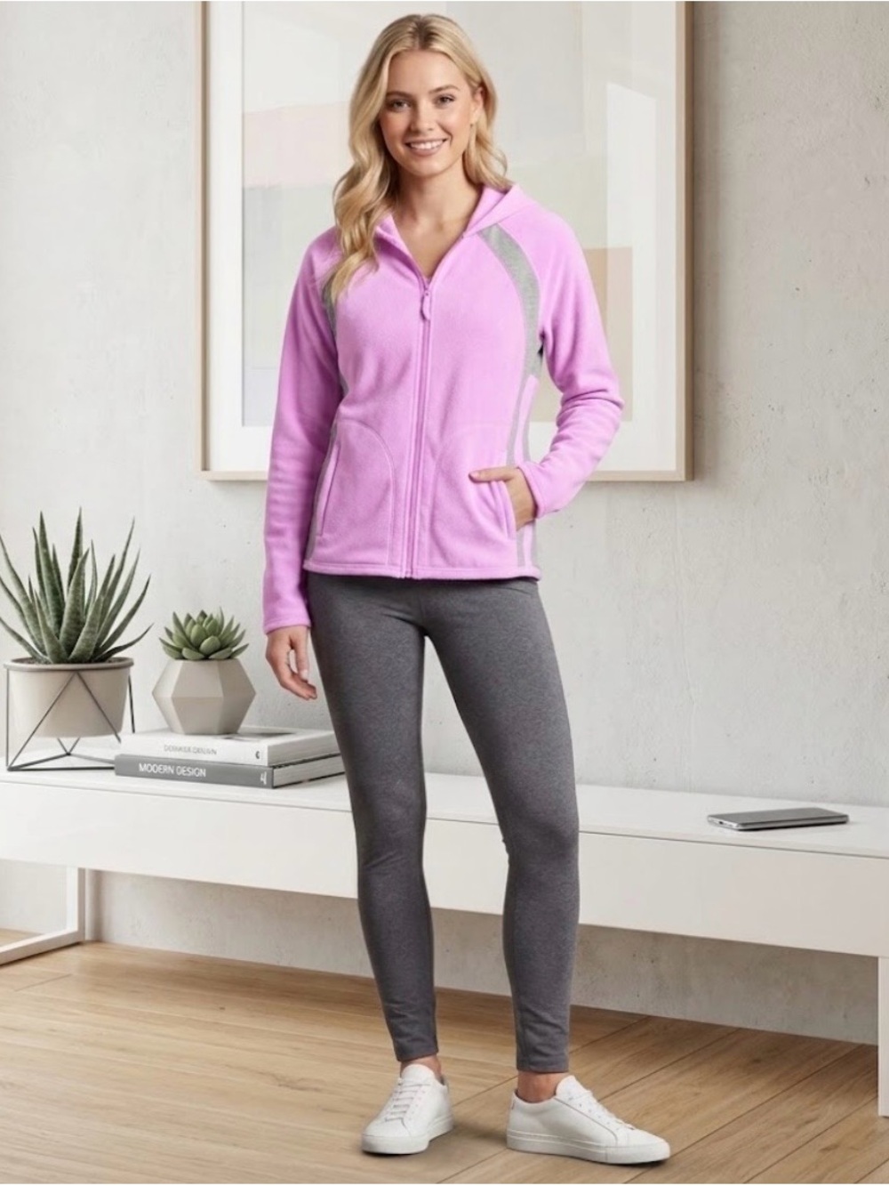 🔴 Work Out Beautiful Pink Jacket Zip Hoodie with Hood